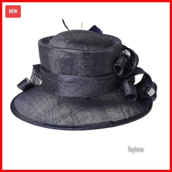 Adjustable Sinamay Fascinator Hat with Feathers and Bow for Special Occasions main image 4